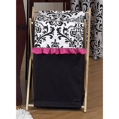 Sweet Jojo Designs Isabella Hot Pink, Black and White Collection Laundry Hamper