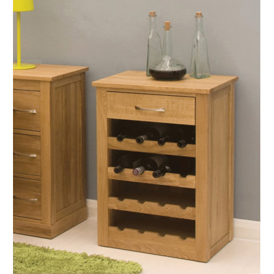 Baumhaus Mobel Oak Wine Rack Lamp Table