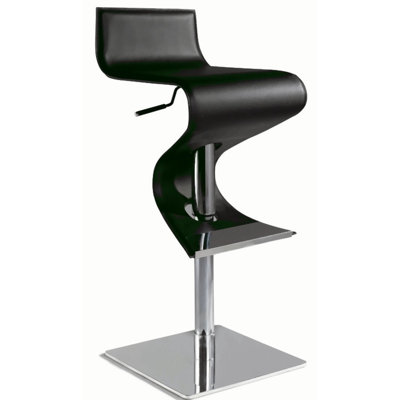 Chintaly Imports Adjustable Contemporary Swivel Stool in Black