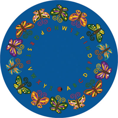 Joy Carpets Educational Butterfly Delight Kids Rug