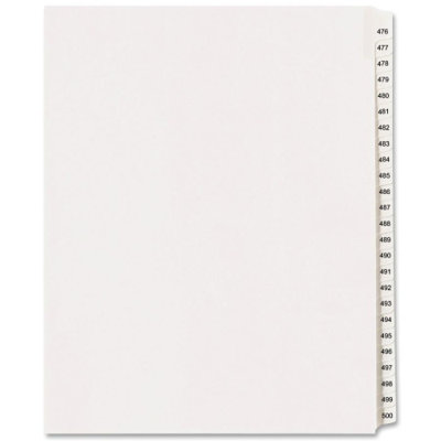 Avery Consumer Products Avery-Style Legal Side Tab Divider, Title: 95, Letter, White, 25/Pack