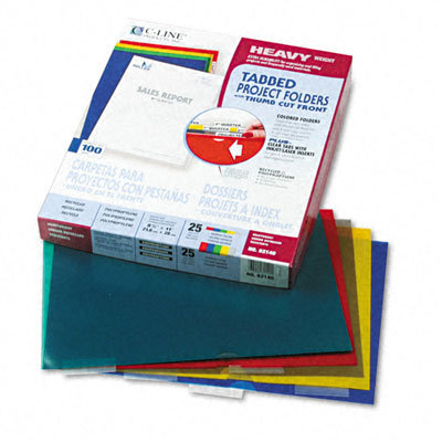 C-Line Products, Inc. Heavyweight Tabbed Jacket Project Folders (25/Box)
