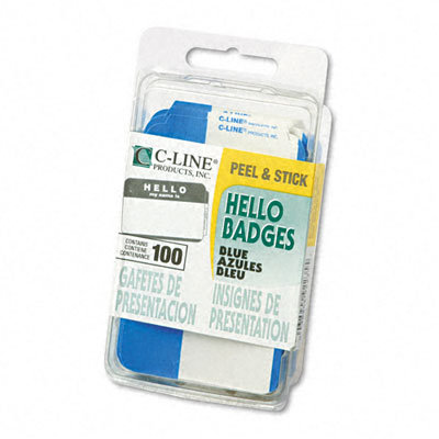 C-Line Products, Inc. Self-Adhesive Name Badges, 3-1/2 X 2-1/4, 100/Box