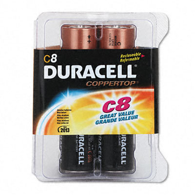 Duracell Coppertop Alkaline Batteries, C, 8/pack                                                                                      