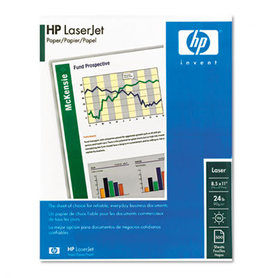 HP LaserJet Paper, White, 96 Bright, 24lb, Letter, 2500 Sheets/Carton