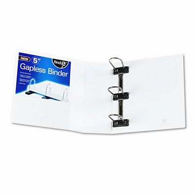 Ideastream Products Gapless Loop Ring View Binder, 5in Capacity, White                                                                           