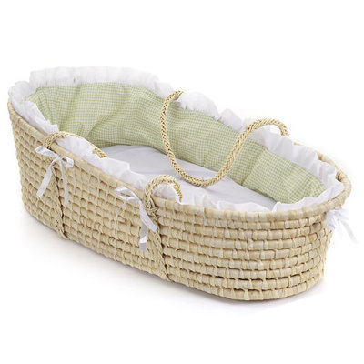 Badger Basket Moses Basket with Gingham Bedding