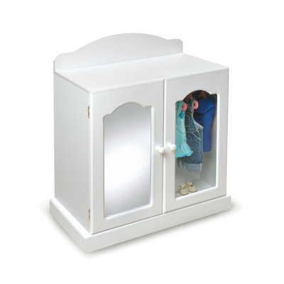 Badger Basket Mirrored Doll Armoire with 3 Baskets and 3 Hangers