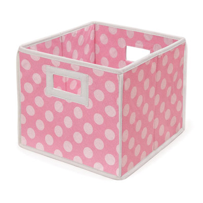 Badger Basket Folding Storage Cube in Polka Dot