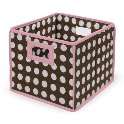Badger Basket Folding Storage Cube in Polka Dot