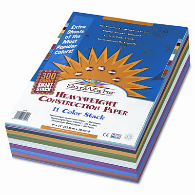Pacon Corporation SunWorks Smart-Stack Construction Paper, 9 x 12, Assortment, 300 Sheets                                                      