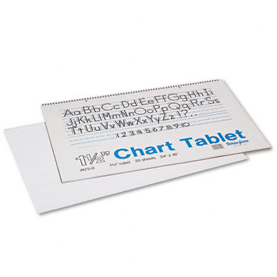Pacon Corporation Chart Tablets w/Manuscript Cover, Ruled, White, 25 Sheets/Pad, 24 x 32