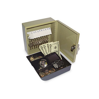 PM Company Personal 2-in-1 Key Cabinet/Drawer Safe, Steel, 6-3/4" Wide, Beige                                                           
