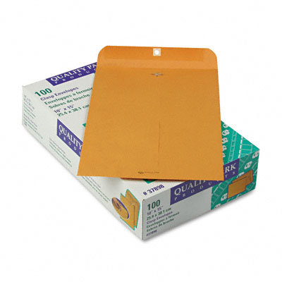 Quality Park Products Clasp Envelope, 10 x 15, 28lb, Light Brown, 100/box