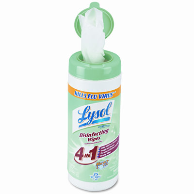 Reckitt & Benckiser Citrus Scented Disinfecting Wipes with Micro-Lock Fibers, 35 Wipes per Canister                                              