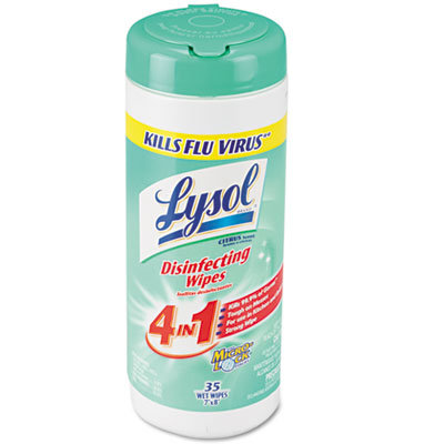 Reckitt & Benckiser Citrus Scented Disinfecting Wipes with Micro-Lock Fibers, 35 Wipes per Canister                                              