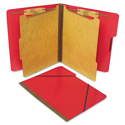 S&J PAPER Classification Folios w/Fastener, Ltr, 6-Section, Executive Red, 10/bx                                                       