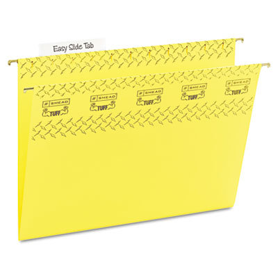 Smead Manufacturing Company Tuff Hanging Folder w/Easy Slide Tab, Letter, 18/Pack, Green