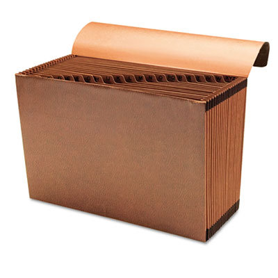 Smead Manufacturing Company Hvy-Duty A-Z Expanding File, 21 Pocket, Leather-Like Redrope, Legal, Red                                                     