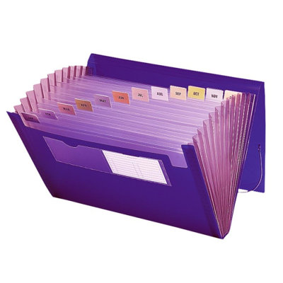 Smead Manufacturing Company Expanding Pocket, 12 Pocket, 7/8" Exp, 13"x9-1/4", Purple