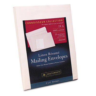 Southworth Company Resume Presentation Envelopes, 9 x 12, 25/Pack, White