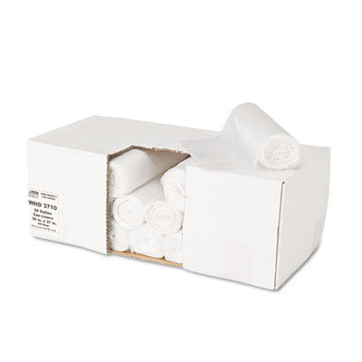 Webster Industries Ultra Plus Can Liners, 30 gal, 10 mic, 30 x 37, Natural,20 rolls/25 bags,500/ctn                                             