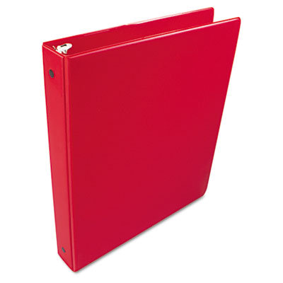 Wilson Jones Basic Vinyl Round Ring Binder, 1in Capacity, Red                                                                             