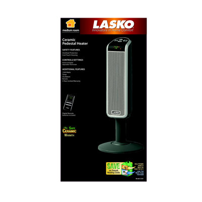 Lasko Space Saving Ceramic Pedestal Heater with Remote Control