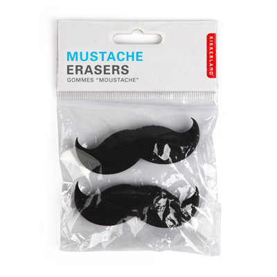 Kikkerland Mustache Erasers (Set of 2)