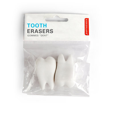 Kikkerland Wisdom Tooth Erasers (Set of 2)