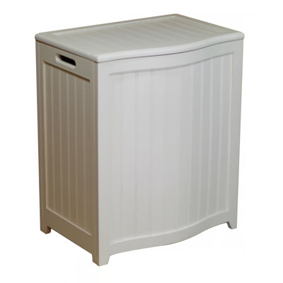 Oceanstar Design Bowed Front Plywood Laundry Hamper