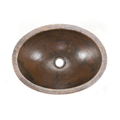 Premier Copper Products Small Oval Undermount Bathroom Sink - LO17FDB