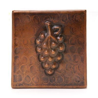 Premier Copper Products 4" x 4" Copper Grape Tile in Oil Rubbed Bronze