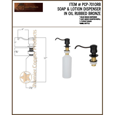 Premier Copper Products Hammered Triple Basin Kitchen Sink with ORB Pull Down Faucet, Drain and Accessory