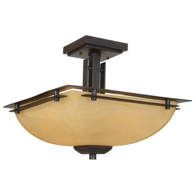 Yosemite Home Decor Half Dome 2 Light Semi Flush Mount