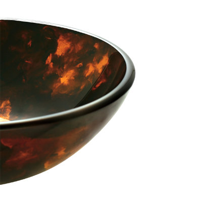 Vigo Black/Gold Fusion Tempered Glass Vessel Sink