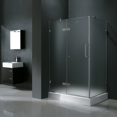 Vigo Pivot Door Frameless Shower Enclosure with Base