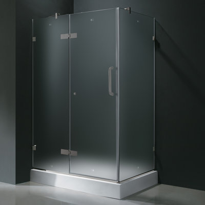 Vigo Frameless Pivot Door Shower Enclosure with Left Drain