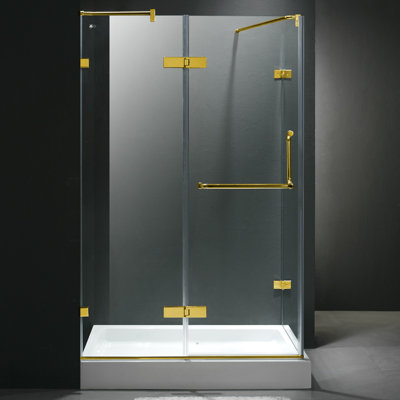 Vigo 24" Pivot Door Swing Frameless Shower Enclosure with Base