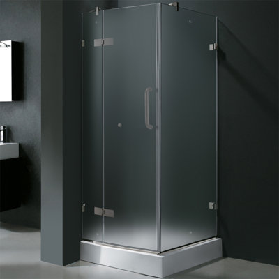 Vigo Pivot Door Frameless Shower Enclosure with Base