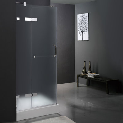 Vigo Pivot Door Frameless Shower Enclosure with Base