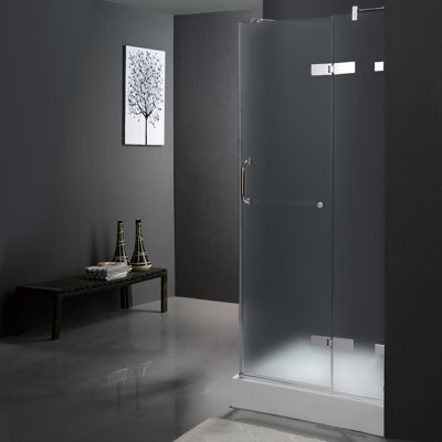 Vigo Pivot Door Frameless Shower Enclosure with Base