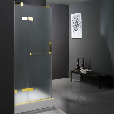 Vigo Pivot Door Frameless Shower Enclosure with Base