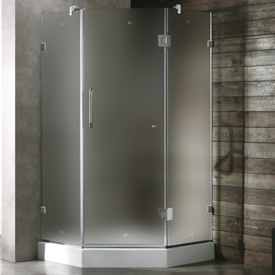 Vigo Neo-Angle Door Frameless Shower Enclosure with Base