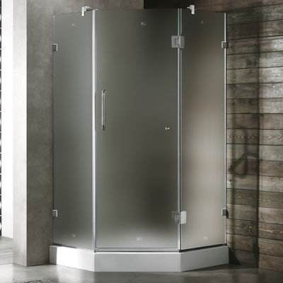 Vigo Neo-Angle Door Frameless Shower Enclosure with Base