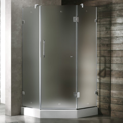 Vigo Neo-Angle Door Frameless Shower Enclosure with Base