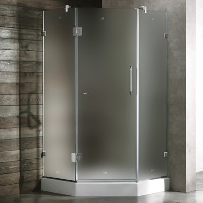 Vigo Neo-Angle Door Frameless Shower Enclosure with Base