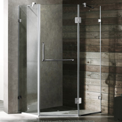 Vigo Neo-Angle Door Frameless Shower Enclosure with Handle Bar
