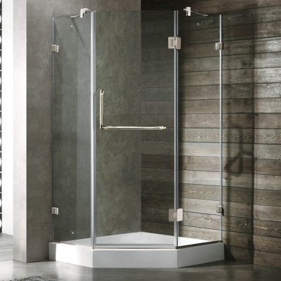Vigo Neo-Angle Door Frameless Shower Enclosure with Base