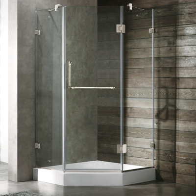 Vigo Neo-Angle Door Frameless Shower Enclosure with Base